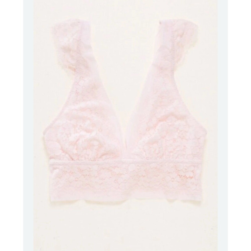 NWOT Aerie lace plunge bralette light pink Large